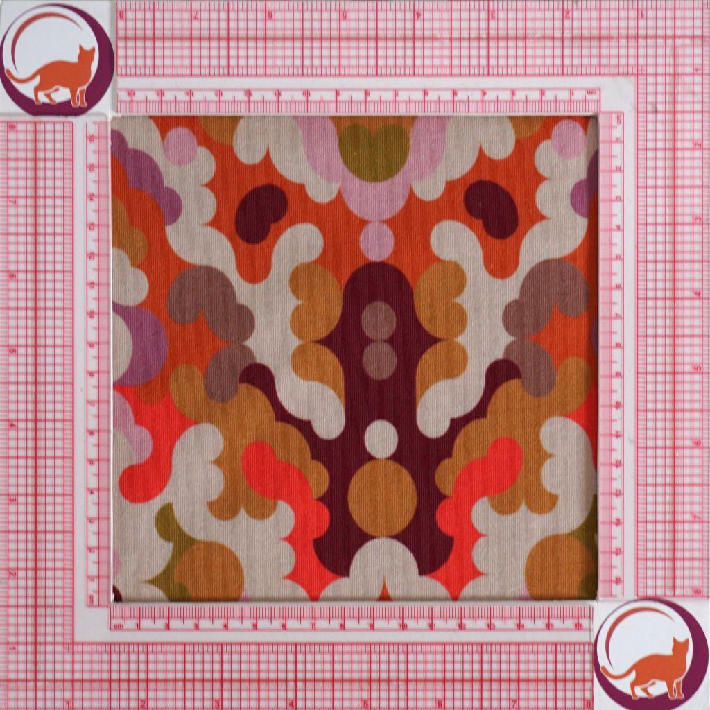 Stretch-Sweat leicht Retromuster 60er 70er orange violett